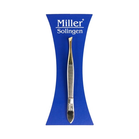 Precyzyjna Pęseta Skośna Miller Solingen - 9 cm, Stal Utwardzana w Opakowaniu