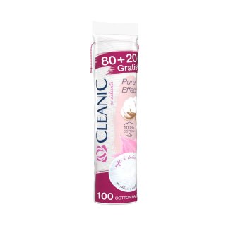 HARPER CLEANIC Płatki kosmetyczne okrągłe Pure Effect 80 sztuk + 20 sztuk gratis