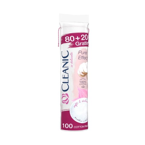 HARPER CLEANIC Płatki kosmetyczne okrągłe Pure Effect 80 sztuk + 20 sztuk gratis