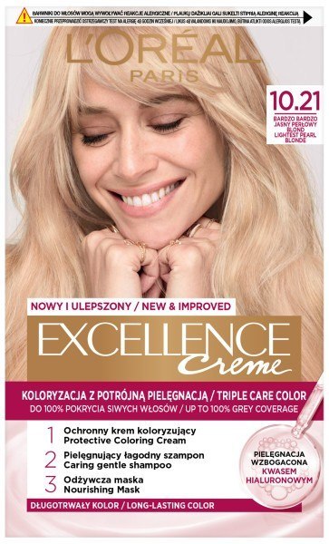 L'Oréal Paris Excellence Creme krem koloryzujący 10.21 bardzo jasny blond perłowy