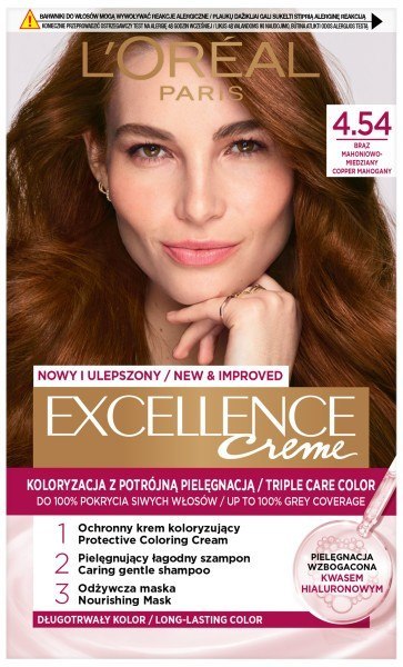 L'Oréal Paris Excellence Creme krem koloryzujący 4.54 brąz mahoniowo miedziany 1 op.