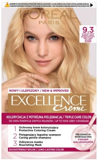 L'Oréal Paris Excellence Creme krem koloryzujący 9.3 bardzo jasny blond złocisty 1 op.