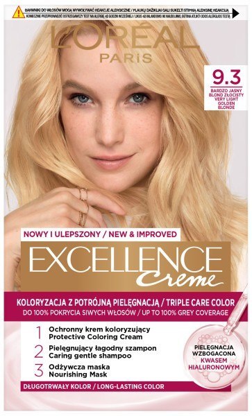 L'Oréal Paris Excellence Creme krem koloryzujący 9.3 bardzo jasny blond złocisty 1 op.