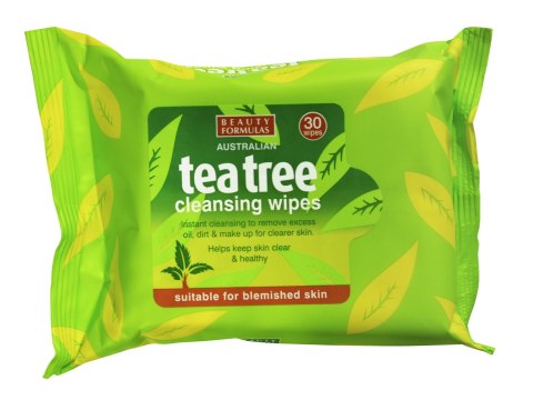 Beauty Formulas Tea Tree chusteczki oczyszczające do twarzy 1 op.-30 szt.