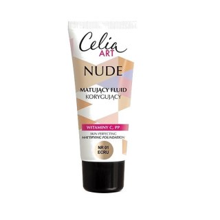 Celia Matujący Fluid Korygujący Art Nude nr 01 Ecru 30 ml