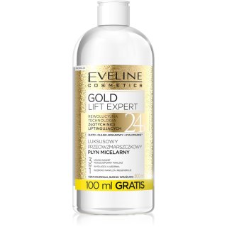 Eveline Gold Lift Expert Luksusowy przeciwzmarszczkowy płyn micelarny 3w1 500 ml