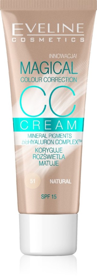 Eveline Cosmetics Multifunkcyjny Podkład Magical Colour Correction CC nr 51 Naturalny 30 ml