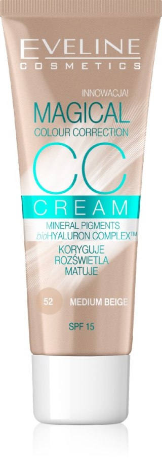 Eveline Magical Colour Correction CC Multifunkcyjny Podkład nr 52 Średni Beż 30 ml