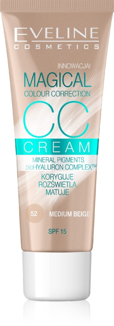 Eveline Magical Colour Correction CC Multifunkcyjny Podkład nr 52 Średni Beż 30 ml