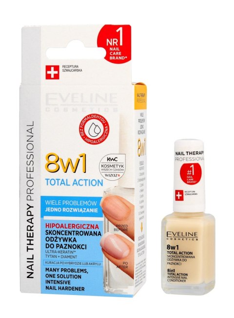 Eveline Nail Therapy Professional odżywka do paznokci Total Action 12 ml