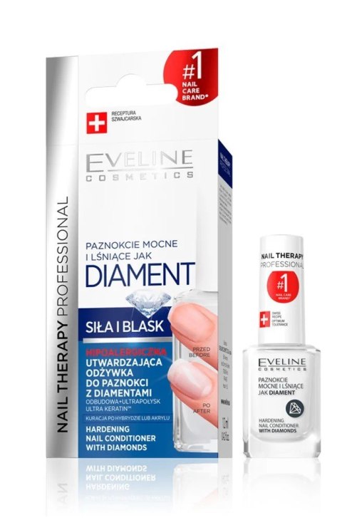 Eveline Nail Therapy Professional odżywka utwardzająca z diamentami 12 ml