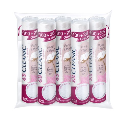 HARPER CLEANIC Płatki kosmetyczne okrągłe Pure Effect 5 x 125 sztuk