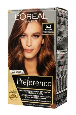 L'Oréal Paris Preference farba do włosów nr 5.3 Virginia - jasny złocisty brąz 1 op.
