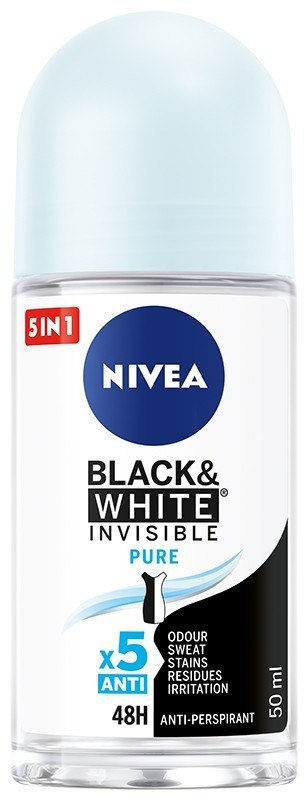 Nivea Antyperspirant w Kulce Black & White Invisible Pure Roll-on Kulka dla Kobiet 50 ml