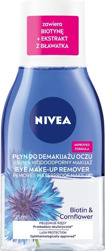 Nivea Biotin & Cornflower dwufazowy płyn do demakijażu oczu 125 ml