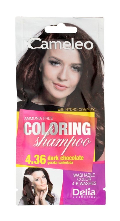 Delia COSMETICS CAMELEO szampon koloryzujący nr 4.36 Gorzka Czekolada 40 ml