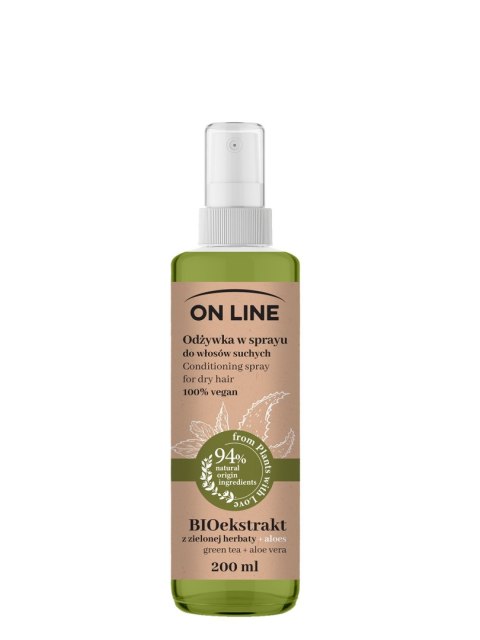 On Line From Plants With Love odżywka do włosów w sprayu BIOekstrakt z Zielonej Herbaty i aloes 200 ml