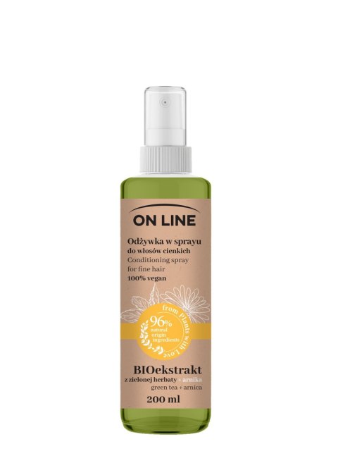 On Line From Plants With Love odżywka do włosów w sprayu BIOekstrakt z Zielonej Herbaty i Arnika 200 ml
