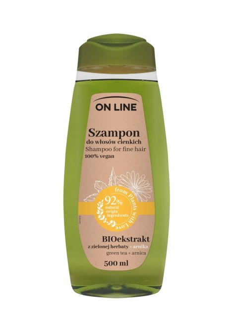 On Line From Plants With Love szampon do włosów BIOekstrakt z Zielonej Herbaty i Arnika 500 ml