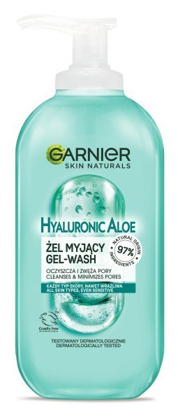 Garnier Skin Naturals Hyaluronic Aloe żel oczyszczający i zwężający pory - cera każdego rodzaju 200 ml