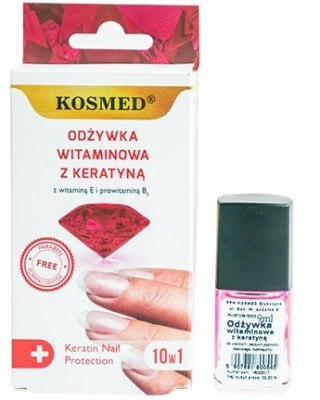 Kosmed odżywka do paznokci witaminowa z keratyną 10w1 9 ml