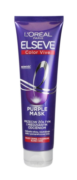 L'Oréal Paris ELSEVE Color-Vive Purple maska do włosów przeciw żółtym i miedzianym odcieniom 150 ml