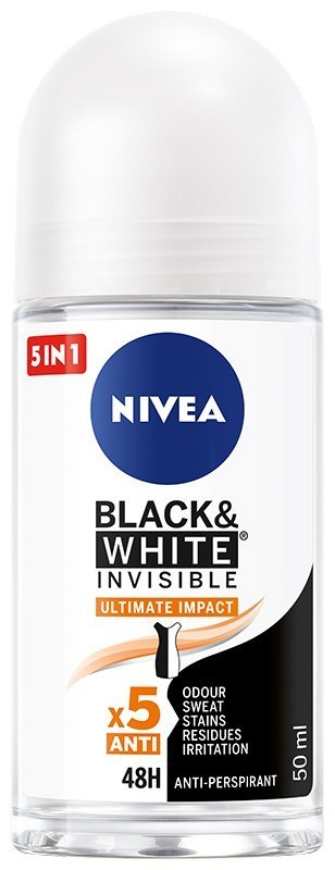 Nivea Antyperspirant w Kulce Black & White Invisible Ultimate Impact Roll-on Kulka dla Kobiet 50 ml