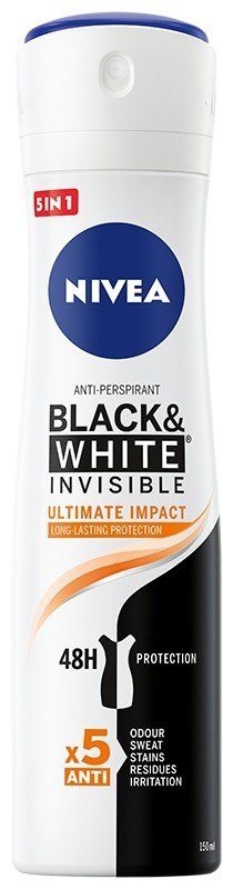 NIVEA Black & White Invisible Ultimate Impact Antyperspirant Damski w Sprayu 150 ml