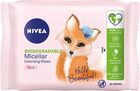 Nivea Wipes pielęgnujące chusteczki micelarne do demakijażu - wszystkie typy cery 1 op. - 25 szt.