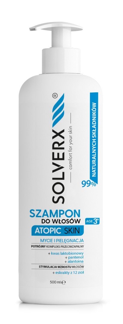 Solverx Atopic Skin szampon do włosów - pielęgnujący i przeciwzapalny 500 ml