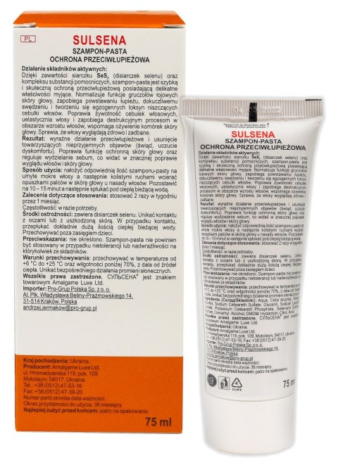 Sulsena szampon-pasta do włosów - ochrona przeciwłupieżowa 75 ml