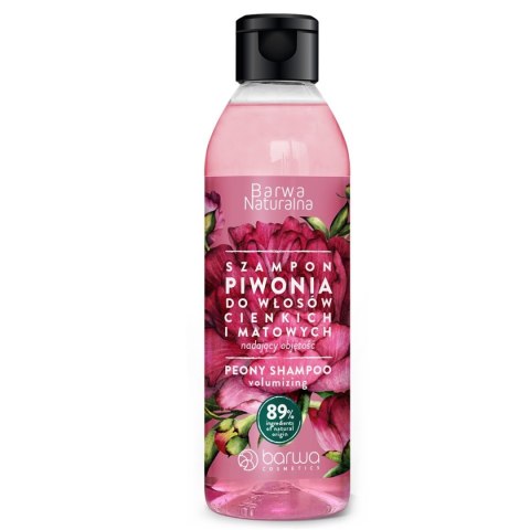 Barwa Naturalna szampon do włosów cienkich i matowych Piwonia - nadający objętość 300 ml