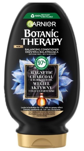 Garnier Botanic Therapy Balansująca odżywka do przetłuszczających się włosów i suchej skóry głowy z węglem aktywnym 200 ml