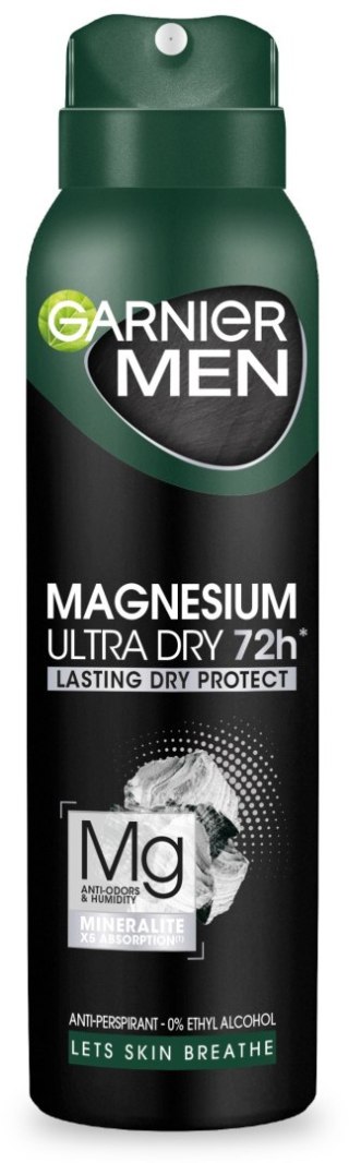Garnier MEN Magnesium Ultra Dry 72H Dezodorant w Sprayu 150 ml