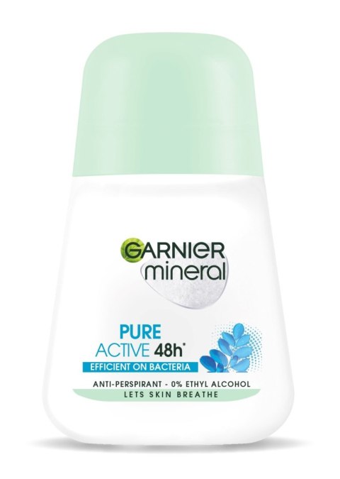 Garnier Mineral Dezodorant Roll-on Pure Active 48h - Efficient On Bacteria Antyperspirant 50 ml