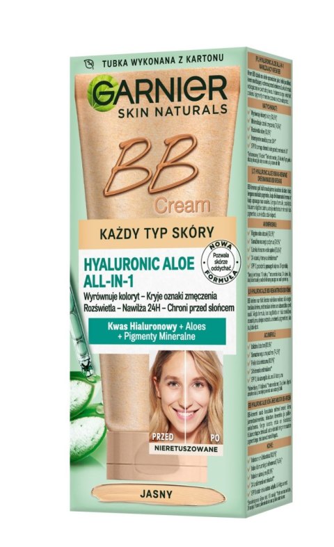 Garnier Skin Naturals Krem Tonujący BB Hyaluronic Aloe All-in-One - Jasny - Każdy Rodzaj Cery 50 ml