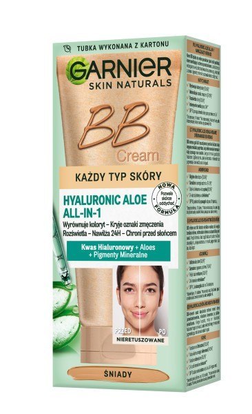Garnier Skin Naturals Krem Tonujący BB Hyaluronic Aloe All-in-One - Śniady - Każdy Rodzaj Cery 50 ml
