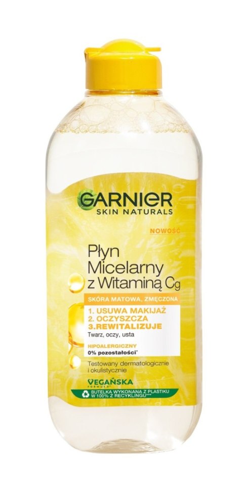 Garnier Skin Naturals Vitamin C płyn micelarny Witamina Cg - do skóry matowej i zmęczonej 400 ml