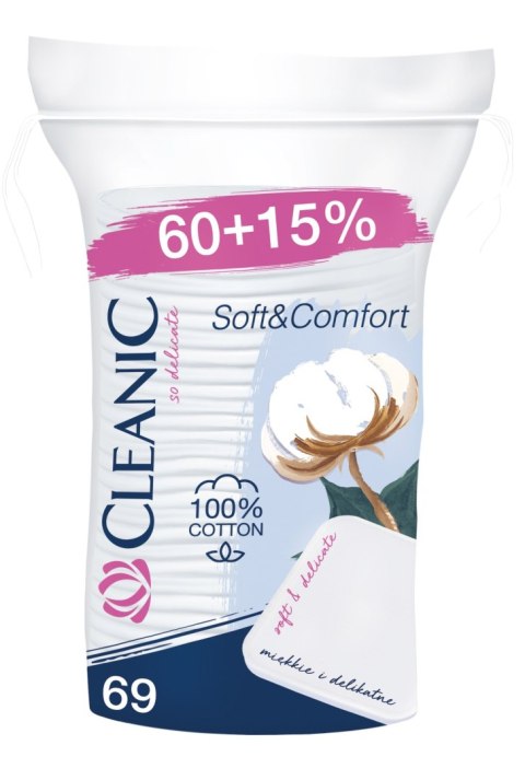 HARPER Cleanic Soft & Comfort Kwadratowe Płatki kosmetyczne 1op.-69szt (60+15%)