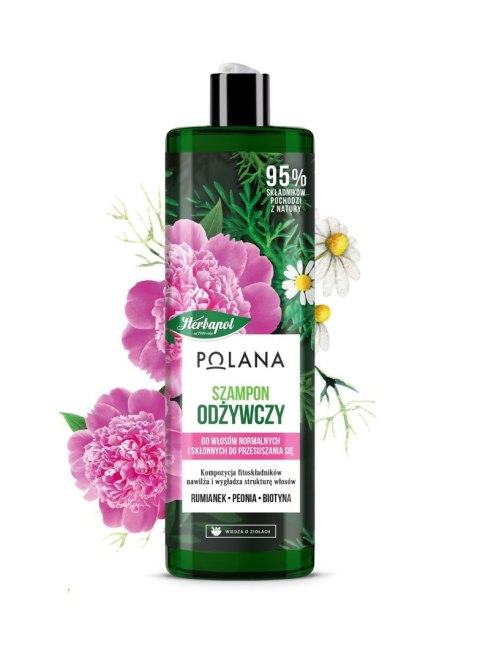Herbapol Polana szampon odżywczy do włosów - rumianek & Peonia & Biotyna 400 ml