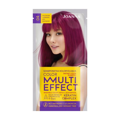 Joanna Multi Effect Color szamponetka koloryzująca nr 04 malinowa czerwień 35 g