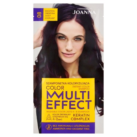 Joanna Multi Effect Color szamponetka koloryzująca nr 08 soczysta oberżyna 35 g