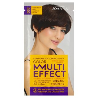 Joanna Multi Effect Color szamponetka koloryzująca nr 10 kasztanowy brąz 35 g