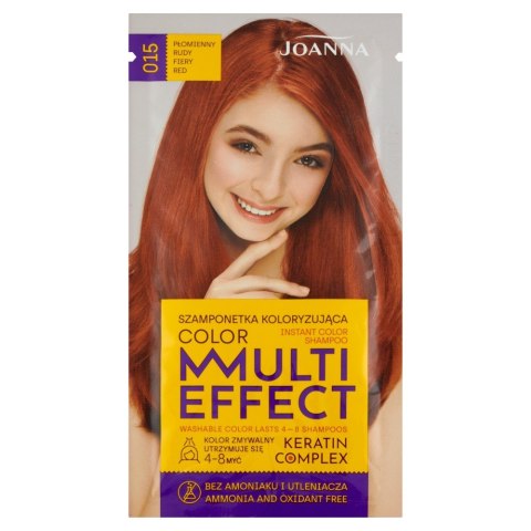 Joanna Multi Effect Color szamponetka koloryzująca nr 15 płomienny rudy 35 g