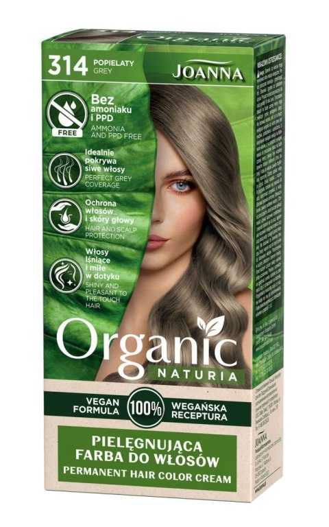 Joanna Organic Naturia pielęgnująca farba do włosów nr 314 Popielaty
