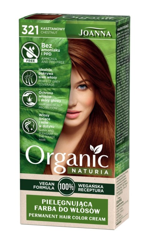 Joanna Organic Naturia pielęgnująca farba do włosów nr 321 Kasztanowy
