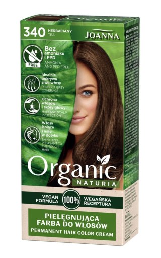Joanna Organic Naturia pielęgnująca farba do włosów nr 340 Herbaciany