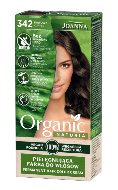 Joanna Organic Naturia pielęgnująca farba do włosów nr 342 Kawowy