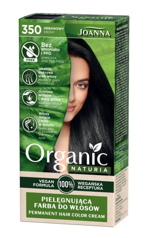 Joanna Organic Naturia pielęgnująca farba do włosów nr 350 Hebanowy