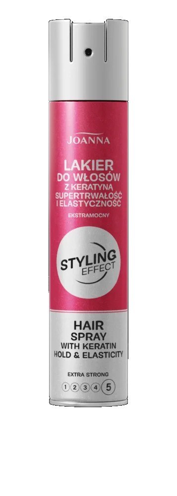 Joanna Styling Effect lakier do włosów z keratyną Supertrwałość i elastyczność - ekstramocny 250 ml